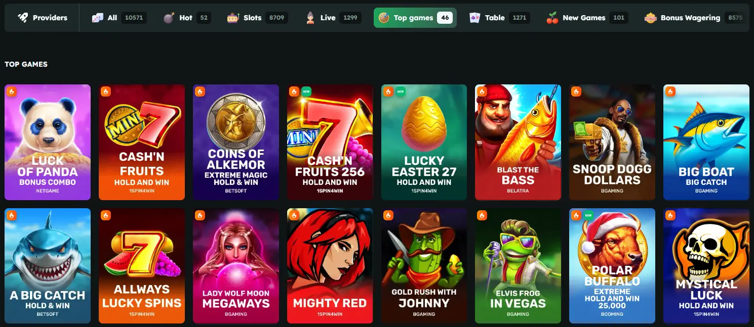 FoxSlots TOP games